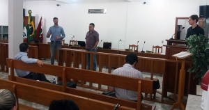 Abertura do projeto, com participação do defensor Fabiano Ferraro e do prefeito Marco Antônio Medeiros Júnior